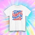 thumbnail image 1 of Stars Stripes Reproductive Rights Shirt S-5XL Patriotic Feminist Gift Tee, 1 of 4
