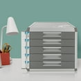 thumbnail image 3 of 5 Tiers Desktop Drawer Organizer Drawer Lockable A4 File Size Organizer for Office Desk Polishing Finish, 3 of 18