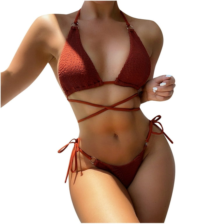 Aoochasliy Bikinis for Women Clearance Women Sexy Solid Bandage