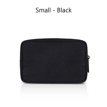 Large Capacity USB Cable Earphone Organizer Travel Storage Bag Makeup Cover Gadget Devices Pouch Digital Accessories BLACK 16 X 11CM