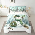 thumbnail image 2 of Castle Fairy Kawaii Christmas Snowman Twin Bedding Sets 7-Piece for Teens,Winter Snowflakes Bedding Comforter Set Microfiber,Happy Xmas Breathable Sheet Sets,Ultra Soft Home Decor,Reversible, 2 of 8
