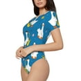 thumbnail image 2 of Gaeub Cartoon Goose Women'S Short Sleeve One Piece Swimsuit Sexy High-Waisted Bodysuit For Swimming, Beach, Sports - X-Large, 2 of 9