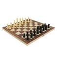 thumbnail image 2 of Folding Storage Wooden Chess Board Set for Draughts Adults Family, 2 of 8