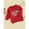 thumbnail image 3 of Wassery Kids Girls Boys Christmas Sweatshirts Toddler Girls Boys Letter Print Crew Neck Long Sleeve Pullovers Tops 6M 12M 18M 24M 2T 3T 4T  Baby Fall Winter Casual Clothes, 3 of 8
