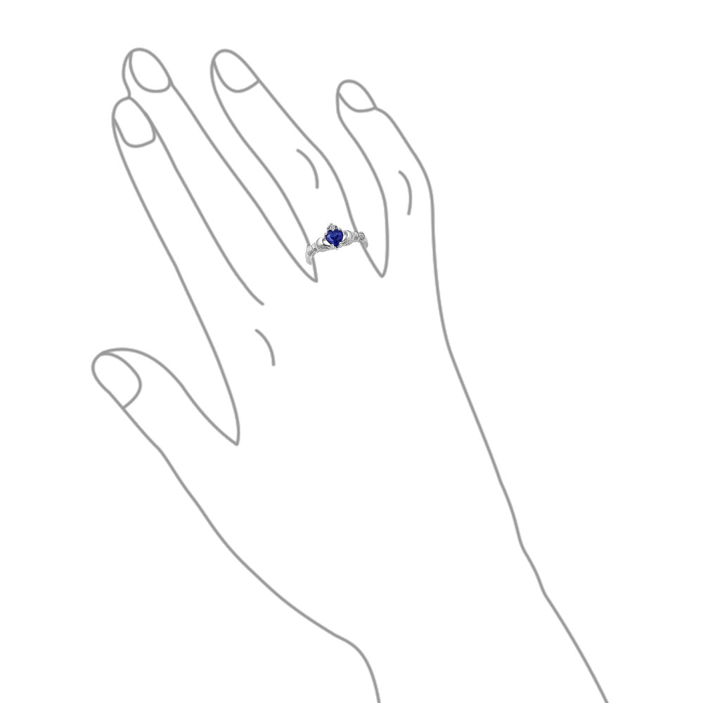 FLYOW 925 Sterling Silver BFF Celtic Knot Irish Friendship Couples Promise Bezel Created Opal Wedding Band Ring for Women