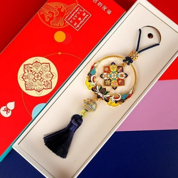 Mantra Car Pendant Tassel Rearview Mirror Hanging Ornament Aroma Diffuser Meditation Buddhist Style Interior Decoration