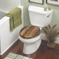Home Solutions Round Distressed Wood Decorative Toilet Seat