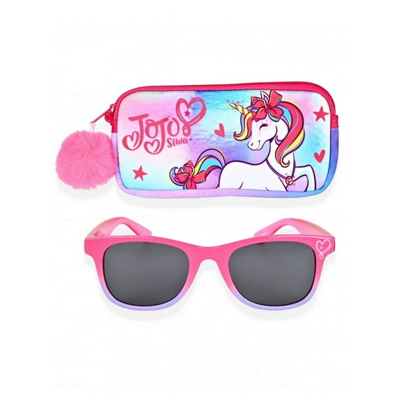 JoJo Siwa Kids Pink Sunglasses with Matching Purse Case
