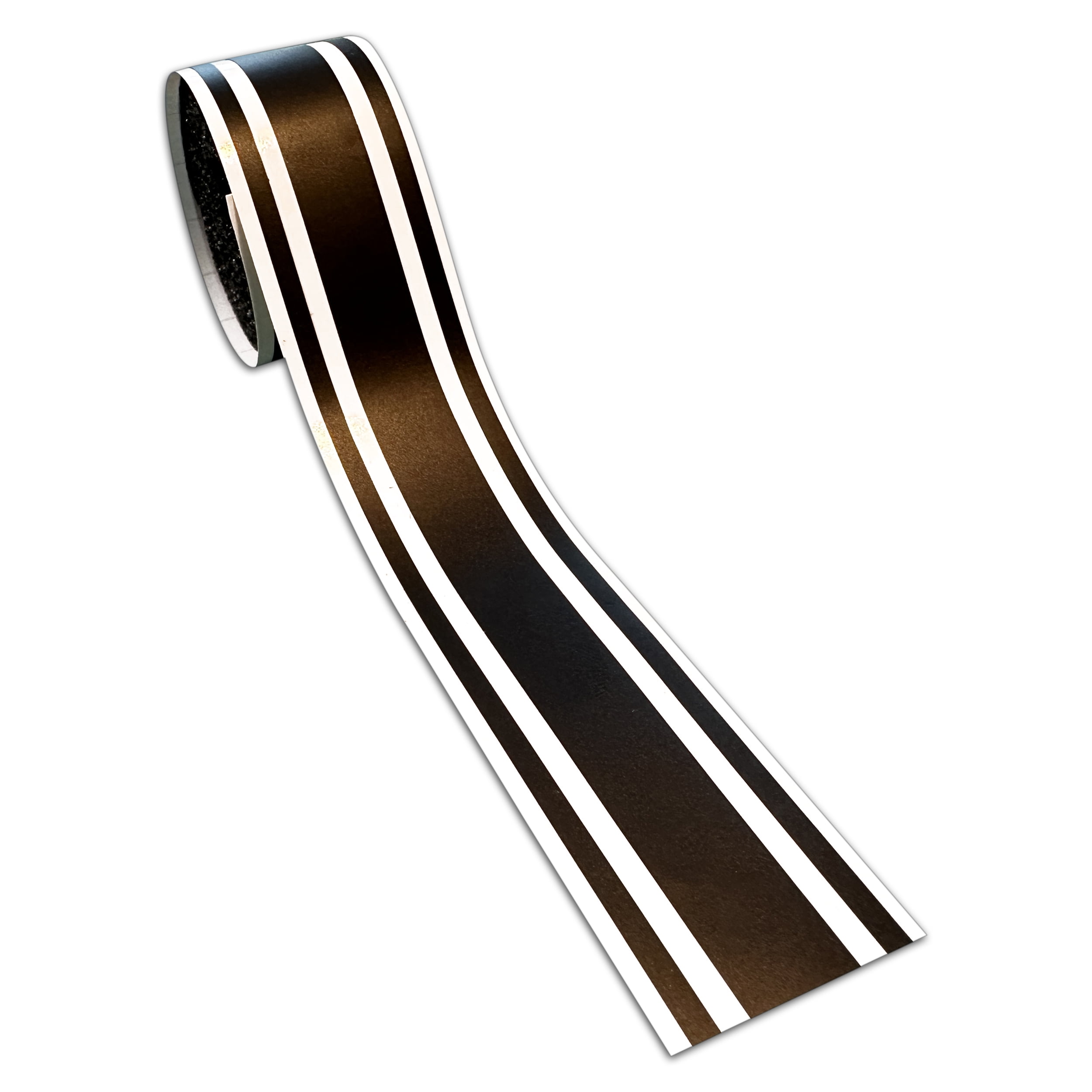 2"x72" Matte Black Vinyl Racing Stripes, Automotive Adhesive Graphic