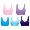 thumbnail image 3 of 5 Pack Sports Bras for Women Athletic Breathable Workout Gym Yoga Activewear Seamless High Impact Push Up Bra M 01-Multicolor, 3 of 4
