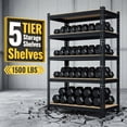 thumbnail image 3 of Prilinex Storage Shelves Metal 5 Tier Garage Shelving Heavy Duty 28"W x 12"D x 59"H Adjustable Shelving Unit for Garage Utility Rack Shelf for Basement Pantry Closet, 2 Pack, 3 of 7