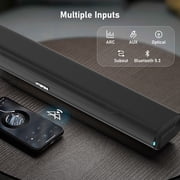 2.0 CH Sound Bar for Smart TV - 60W Dual Full-Range Speakers Surround Sound System - 22 Powerful TV Speakers Sound Bar with Bluetooth 5.3 for Home Theater Audio PC/Gaming/Projectors