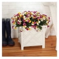 thumbnail image 3 of Set of 2 Chippendale Planter Boxes, White – Outdoor Flower Holder for Garden, Patio and Lawn – 14 ¾” sq. x 13 ¼ H Overall, 3 of 8