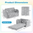 thumbnail image 3 of Costway 2-in-1 Kids Couch Folding Toddler Chair with Blanket Gift for 3+ Kids Gray, 3 of 10