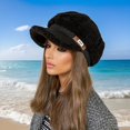 thumbnail image 2 of Sombrero octogonal de pelo de cordero para mujer, moda coreana, sombrero de lengua de pato con brote de felpa, sombrero de artista Retro británico de moda, nuevo, 2 of 4