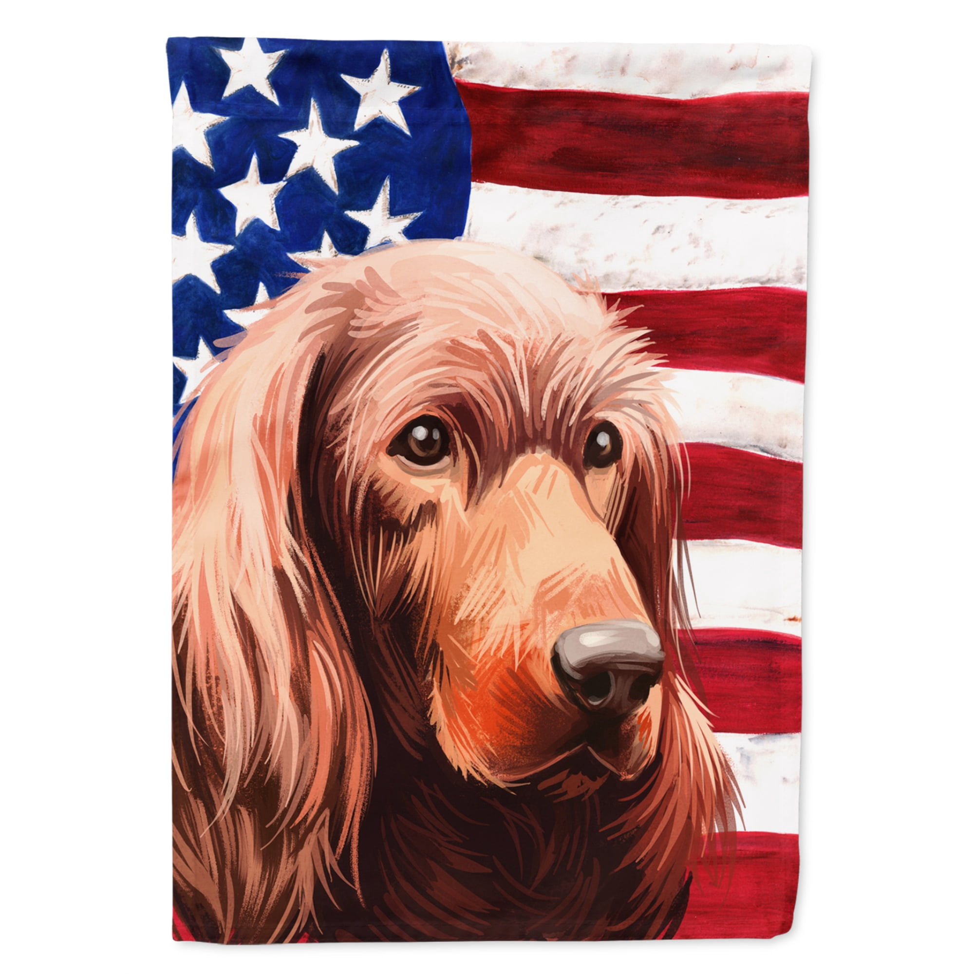 Irish Setter Dog American Flag Garden Flag