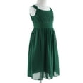thumbnail image 4 of Sinleey Kids Bridesmaid Flower Girl Sleeveless Pleated Chiffon Dress for Pageant Party Wedding Green 14, 4 of 7