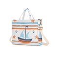 thumbnail image 7 of FORMRS Womens Corduroy Tote Bag Crossbody Shoulder Handbag with Pocket, Blue Nautical Pattern, 7 of 7