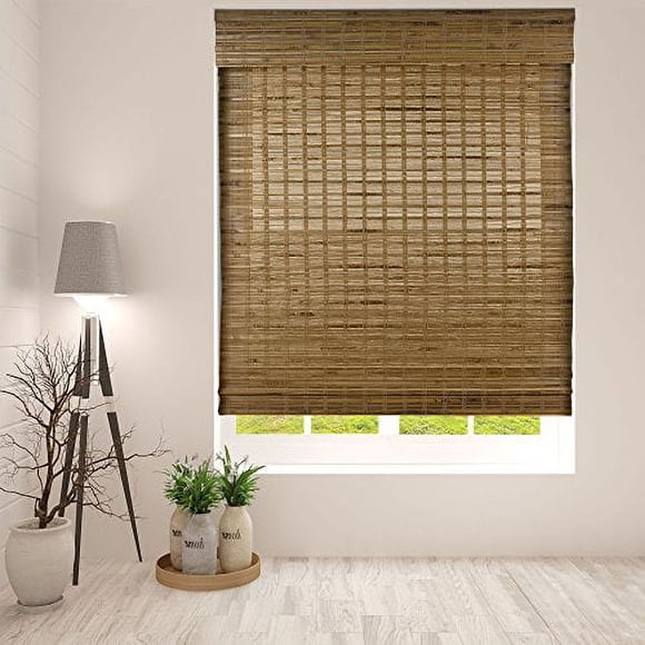 Arlo Blinds Dali Native Cordless Bamboo Shades Blinds - Size: 26.5" W x 60" H, Cordless Lift System ensures Safety and Ease of use.