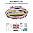 thumbnail image 4 of Tote Bag for Women - Rottweiler Dogs with Flowers Shoulder Bag - Large Utility Work Duffle Bag with Zipper Handbag for Travel, Work, Sprots, 4 of 5