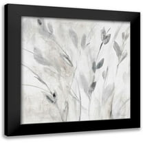 Loreth, Lanie 20x20 Black Modern Framed Museum Art Print Titled - Gray Misty Leaves Square I
