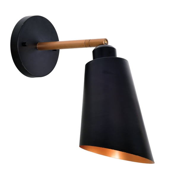 Alvar 1-Light Wall Sconce in Matte Black & Brass Finish