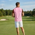 thumbnail image 4 of Men's Casual Quick Dry Golf Polo Shirt Two Tone Color Block Short Sleeve Breathable Moisture Wicking Performance Top Button Placket Sportswear, 4 of 4