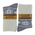 thumbnail image 2 of Ladies Wool Bed Socks with Fairisle Design | Sock Snob | Thermal Lounge Socks for Winter, 2 of 2