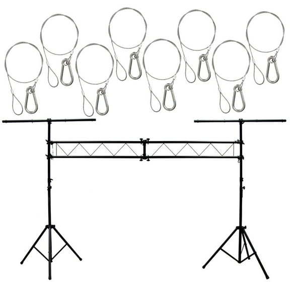 DJ Pro Light Trussing 10 Foot Portable Truss Lighting System (8) Safety Cables