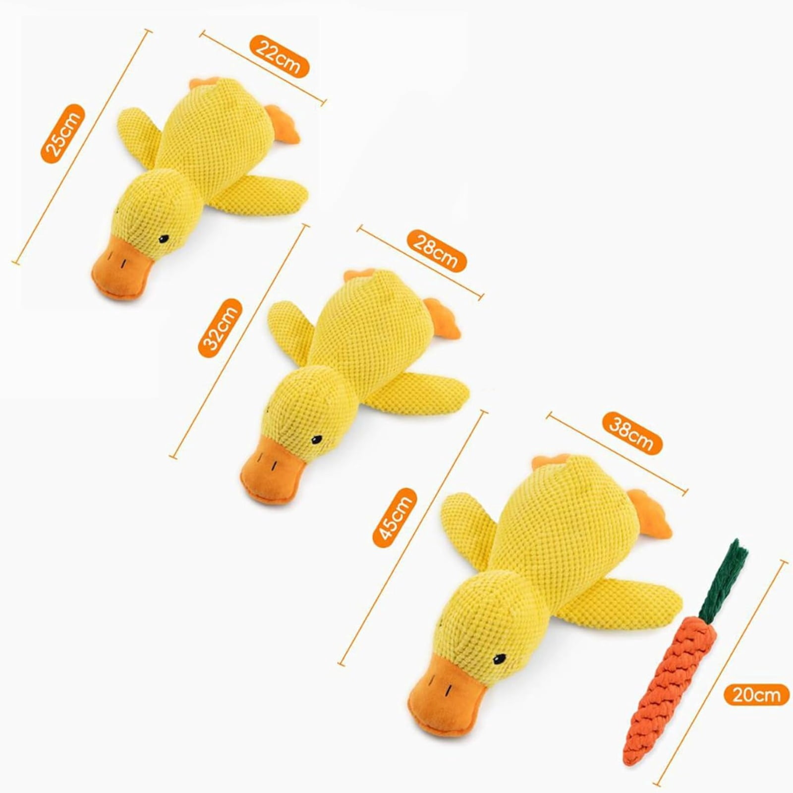 Anti-Destructive Pet Anxiety Relief Duck Toy, Squeaky Chew Toy for Dogs, Calming Interactive Puppy Toy with Quacking Sound
