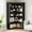 Full back panel Black, variant on Trilenars 72.8In Corner Book Shelf,Farmhouse Bookcase,with Doors Modern Storage Rack 5 Shelf,Tall Standing Bookshelves,L Shaped Large Display Racks Book Shelf for Bedroom,Home Office