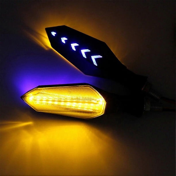 1 Pair Of Motorcycle LED Turn Signal Lamp Sequential Flowing Flash Indicator Lights Amber Running Light Motorcycle Tail Light