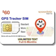 $60 GSM SIM Card for GPS Trackers - Pet Kid Senior Vehicle Tracking Devices - 6 Months Service