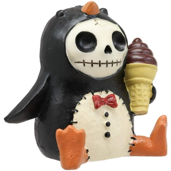 Ebros 2.5" Tall Furrybones Pen The Emperor Penguin Collectible Skull Figurine