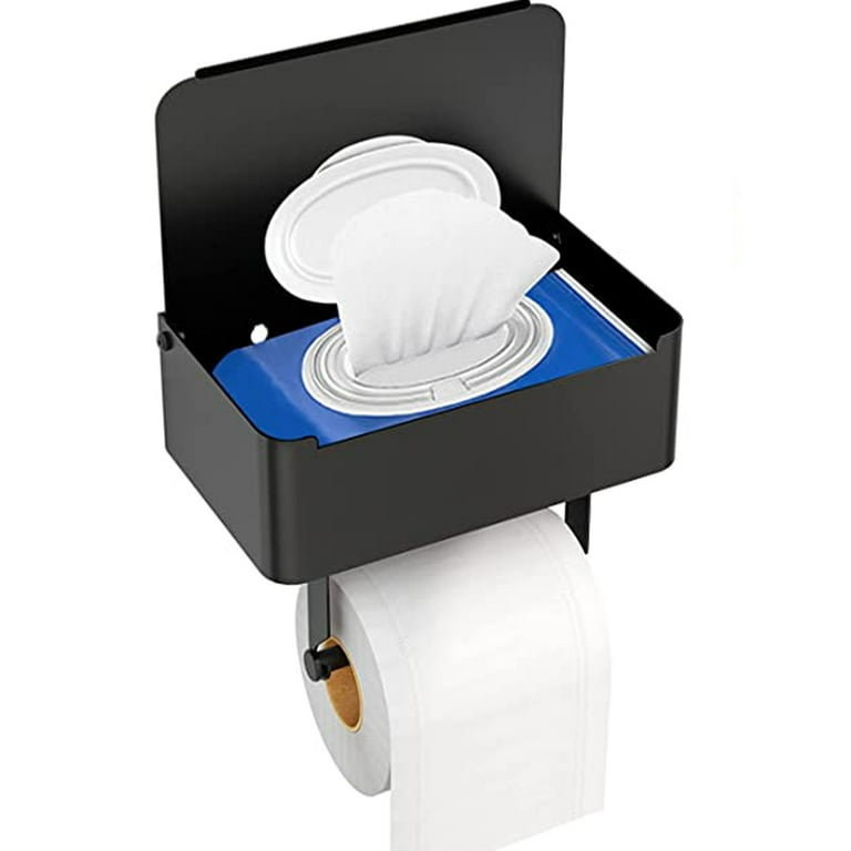 Toilet Paper Holder with Disposable Wipes Dispenser for Bathroom