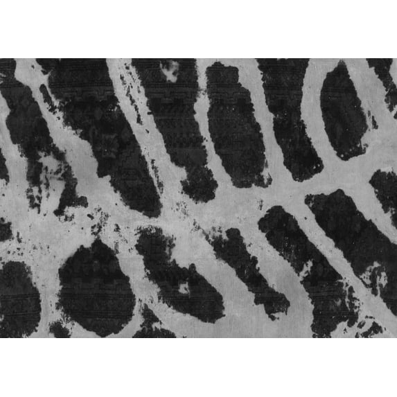 Ahgly Company Indoor Rectangle Abstract Gray Modern Area Rugs, 3' x 5'