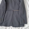 thumbnail image 3 of Girls Blazer Dress, Solid Color Lapel With Chain Belt, Long Sleeve Casual Suit Jacket For Kids Gray 14-15Years, 3 of 5