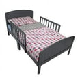 BK Furniture Harrisburg XL Wooden Toddler Bed with Side Rails, Earl Gray Finish