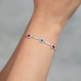 thumbnail image 4 of Gem Stone King 925 Sterling Silver Bracelet Created Ruby Persian Blue Moissanite (1.50 Cttw), 4 of 4