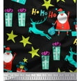 thumbnail image 1 of Soimoi Black Cotton Duck Fabric Santa & Gifts Kids Decor Fabric Printed Yard 42 Inch Wide, 1 of 3