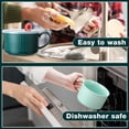 thumbnail image 4 of 2 Pcs Soup Bowls with Lids and Handles 30 oz Microwave Safe Ceramic Soup Mug Microwavable Ramen Containers with Lids Large Colorful Cups for Noodle Cereal kitchen(Blue, Dark Green), 4 of 6