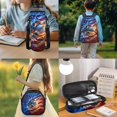 thumbnail image 3 of Jeiento Baseball 4 Piece Girls School Backpack Set with Lunch Box Pencil Case Water Bottle Holder American Flag 17 Inch Large Capacity Schoolbag with Adjustable Padded Straps for Elementary, 3 of 7