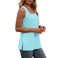 thumbnail image 6 of AherBiu Summer Tank Tops for Women Square Neck Eyelet Hole Side Slit Stretch Comfy Camisole Boho Shirts, 6 of 9