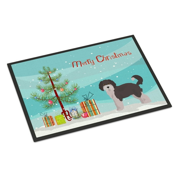 Carolines Treasures CK3800JMAT Aussiedoodle 1 Christmas Tree Door Mat Indoor Rug or Outdoor Welcome Mat 24x36 Doormat