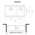 thumbnail image 3 of Ruvati 33-inch epiRock Workstation Warm White Double Bowl Undermount Kitchen Sink, 3 of 10
