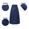 thumbnail image 5 of ZANZEA Womens Skirts Solid Color With-Back-Zipper Party Long Jeans Skirts, 5 of 10