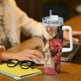 thumbnail image 6 of Sikiie Vintage Red Flower Chihuahua Insulated Stainless Water Bottle Lid Travel Mug Cup Insulated Tumblers Cup 40oz Ice Bully With Handle, 6 of 8