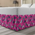 thumbnail image 1 of Butterfly Bed Skirt, Exotic Moths Leaves and Flowers Herbs of Forest Plants Nature Flourish, Elastic Bedskirt Dust Ruffle Wrap Around for Bedding Decor, 4 Sizes, Pink and Multicolor, by Ambesonne, 1 of 2