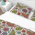 thumbnail image 4 of Designart 'Pattern with Flowers & Butterflies' Modern & Contemporary Duvet Cover Set, 4 of 4