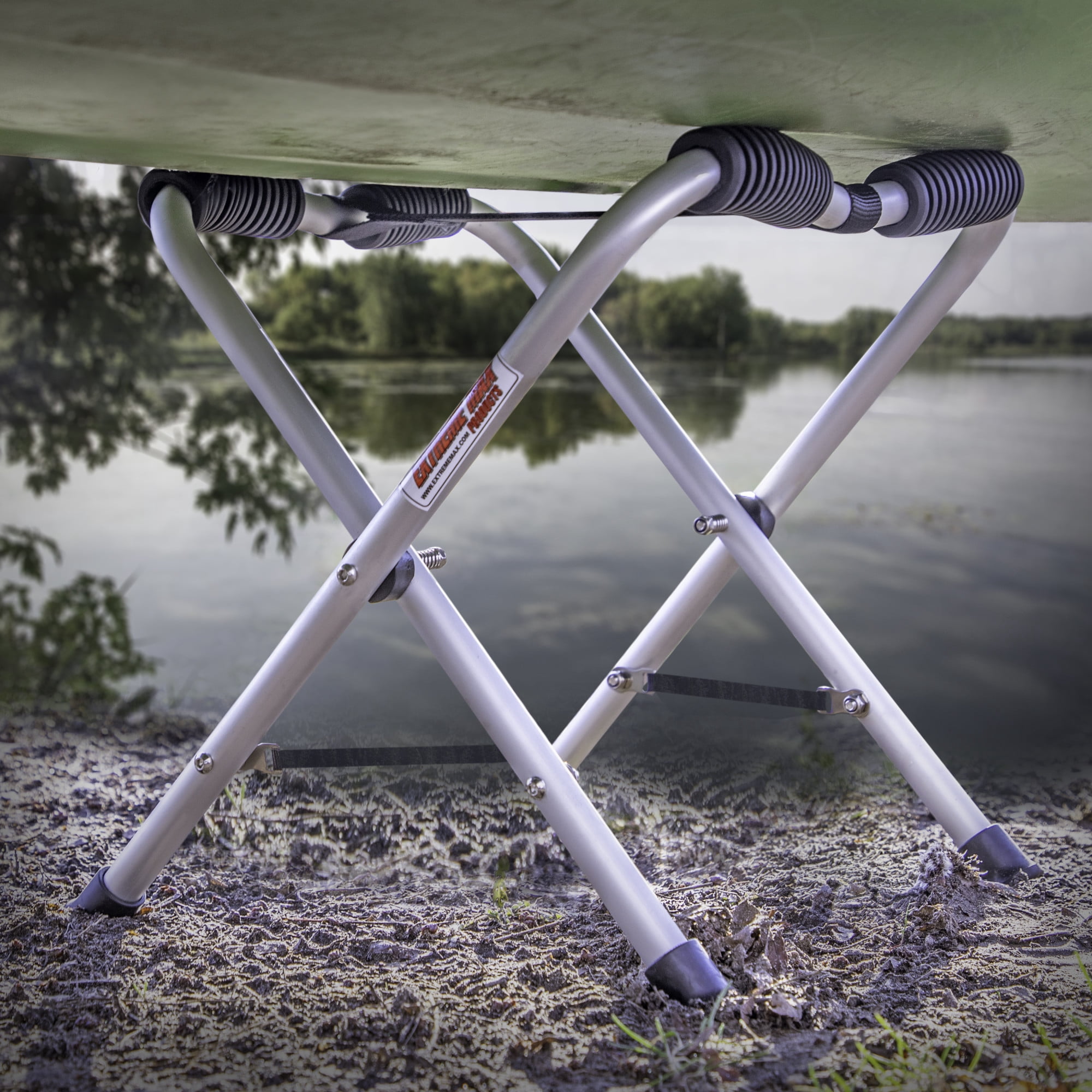 Extreme Max 3006.8684 Portable Folding Kayak Stand - Silver, Pair